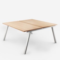 Bench desk with metal legs