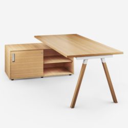 Desk with a helper with wooden legs unregulated