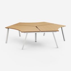 Star desk with metal legs