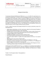 See Certificate Quality and environment policy Quality and environment policy - Thumbnail of the Certificate